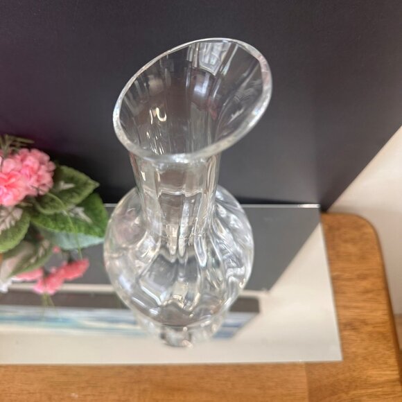 Wedgwood Devon Collection Glass Carafe Vintage Crystal Pitcher 40 oz Clear Rib - Picture 4 of 5